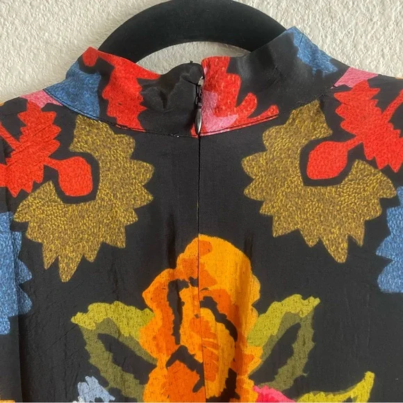 NWT Farm Rio Black Flowers Tapestry Maxi Dress Lined Size M - Picture 7 of 9